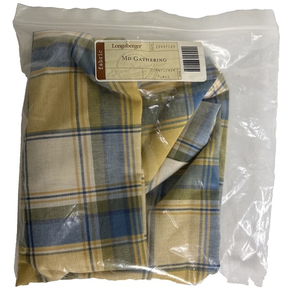 Longaberger Other - Longaberger Medium Gathering Basket Liner Cornflower Butternut Plaid